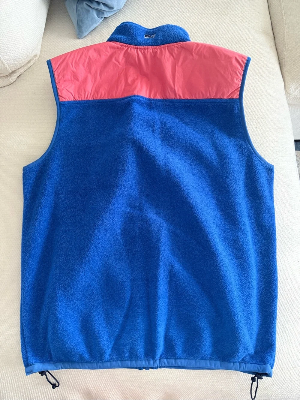 Vineyard Vines Men’s Fleece Vest in Blue and Coral